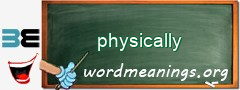 WordMeaning blackboard for physically